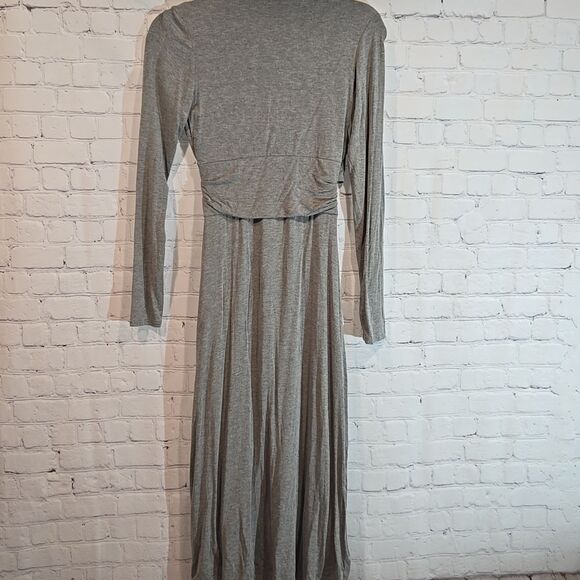 Express gray long sleeve wrap midi dress size XS - Picture 6 of 8